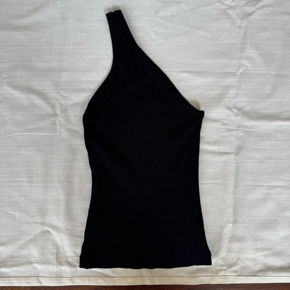 Agolde Verica One-Shoulder Ribbed Knit Top - Picture 6 of 7